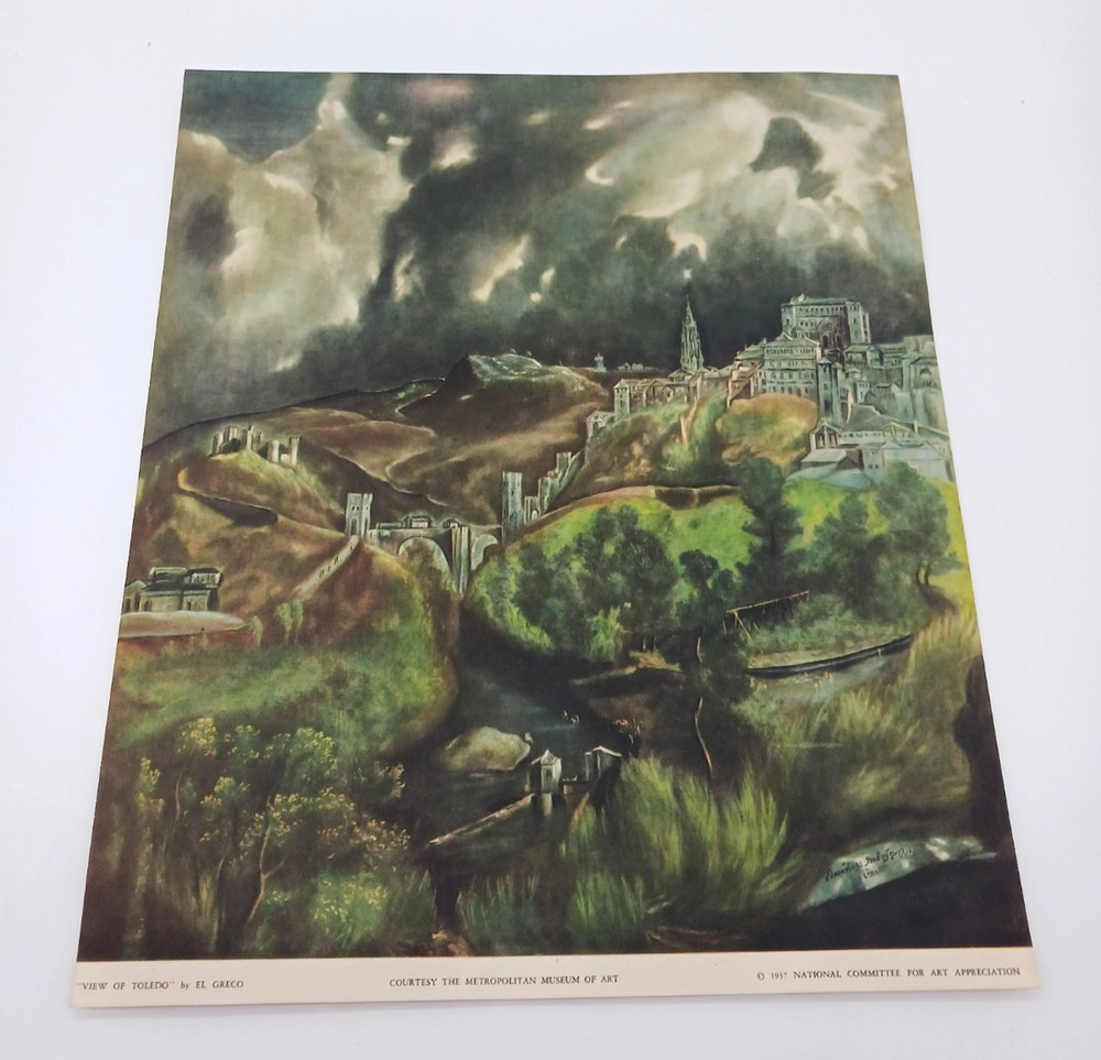 1937 Print View of Toledo El Greco National Committee For Art Appreciation